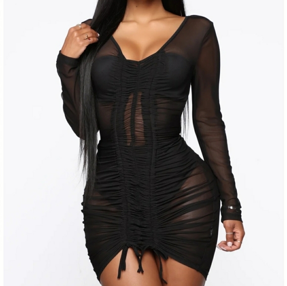 fashion nova black sheer dress